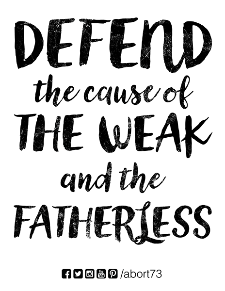 Defend the Cause of the Weak and the Helpless Downloadable Flyer