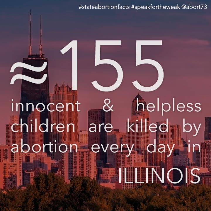 ≈ 155 innocent & helpless children are killed by abortion every day in Illinois