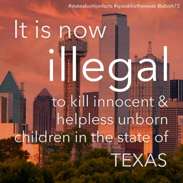 ≈ 48 innocent & helpless children are killed by abortion every day in Texas